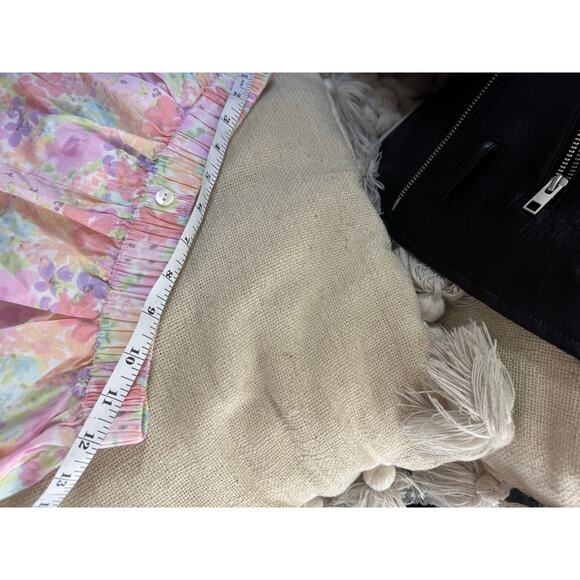 For Love & Lemons Kenney Floral Cotton Lounge Shorts Pastel Watercolor Print XS - Picture 8 of 11